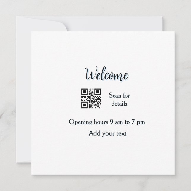 Invitation Simple ouverture de bienvenue code-barres QR ajout (Devant)