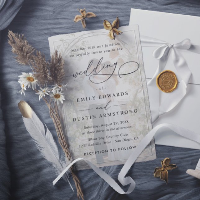 Invitation Simple Overlay Photo Budget QR Code Wedding (Créateur téléchargé)