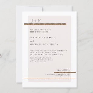 Invitation Simple Pale Blush Rose Gold Wedding