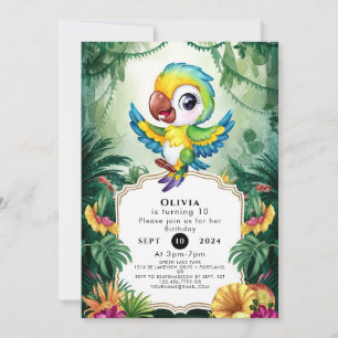 Invitation Simple Parrot magique Anniversaire