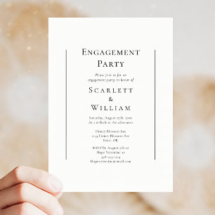 Invitation Simple Partie d'engagement minimal traditionnelle