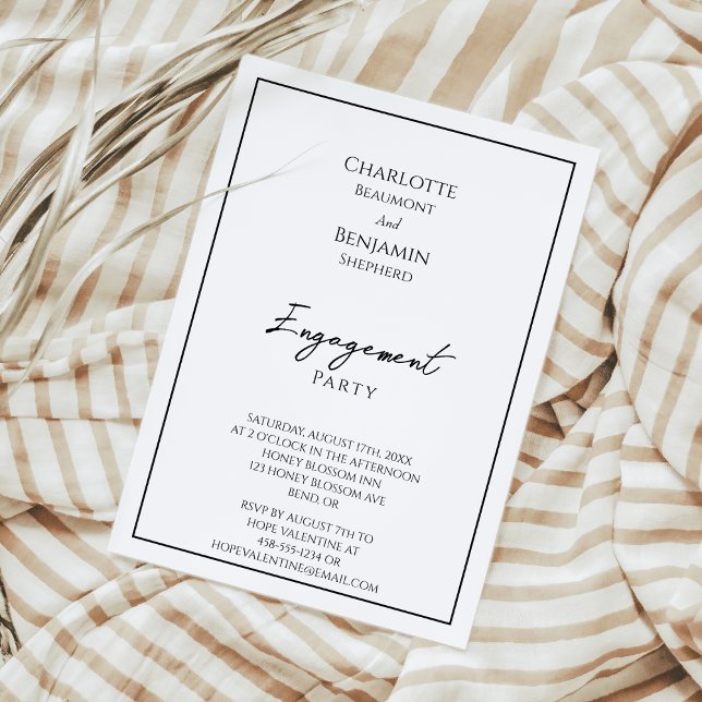 Invitation Simple partie d'engagement minimaliste (Créateur téléchargé)