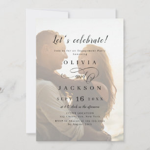Invitation Simple partie d'engagement photo de script romanti