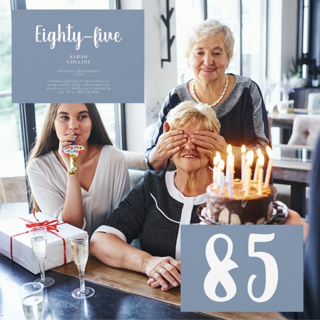 Invitation Simple Periwinkle 85e anniversaire de fête Invitat (Créateur téléchargé)