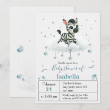 Simple petite baby shower pour un zèbre mignon