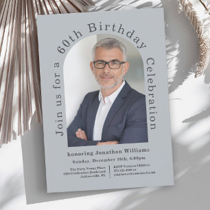 Invitation Simple Photo Arch 60e fête d'anniversaire