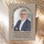 Invitation Simple Photo Arch 60e fête d'anniversaire<br><div class="desc">Aussi unique que l'individu célébré, cette invitation moderne à la fête du 60e anniversaire comporte un merveilleux modèle photo en forme d'arc à personnaliser avec la photo de votre honoré. Un arrière - plan dans le beige/tan neutre ajoute une touche moderne au design. Le modèle de texte personnalisé avec du...</div>