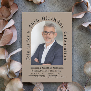 Invitation Simple Photo Arch 70e fête d'anniversaire
