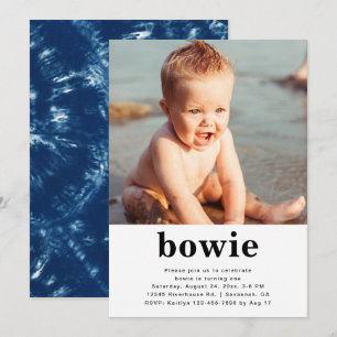 Invitation simple photo d'anniversaire   Tie Dye