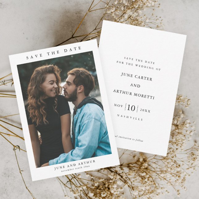 Invitation Simple Photo de mariage Enregistrer la date (Créateur téléchargé)