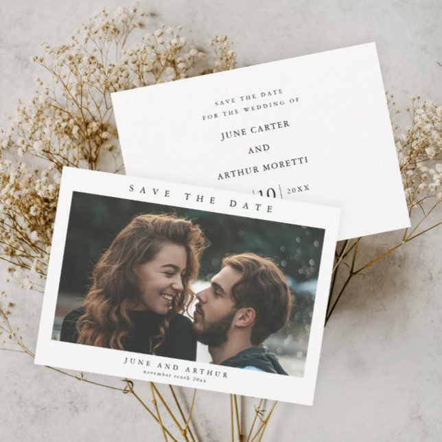Invitation Simple Photo de mariage Enregistrez la date (Créateur téléchargé)