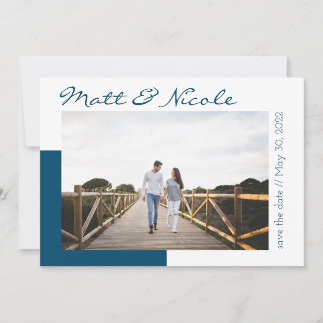 Invitation Simple Photo Enregistrer la Date (Devant)