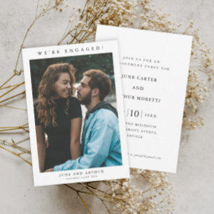 Invitation Simple Photo Mariage Fiançailles Fête