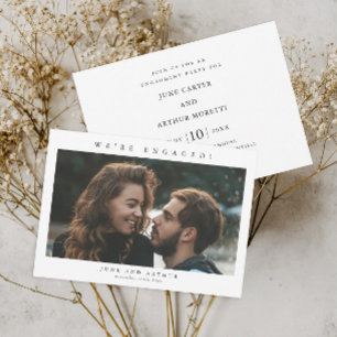 Invitation Simple Photo Mariage Fiançailles Fête