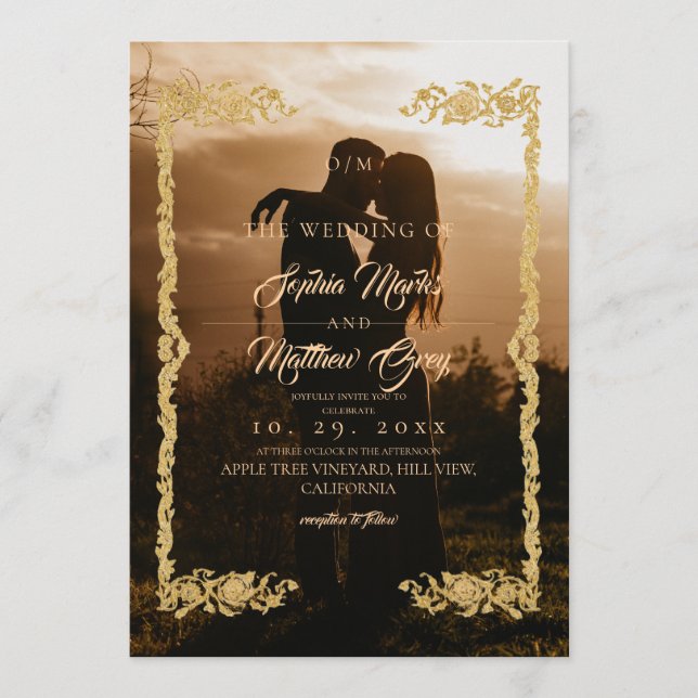 Invitation Simple Photo Overlay Wedding (Devant)