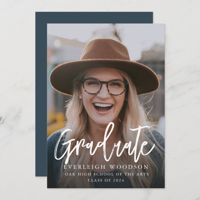 Invitation Simple Photo Promotion de la promotion 2024 (Devant / Derrière)