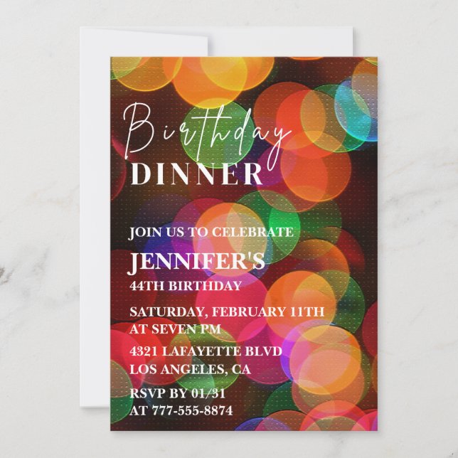 Invitation simple pour 44ème anniversaire Dîner Co (Devant)