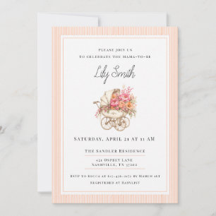 Invitation simple pour bébé avec pêche