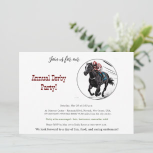 Invitation simple pour la fête du Derby de chevaux