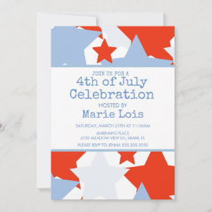 Invitation simple pour le 4 juillet avec grandes é