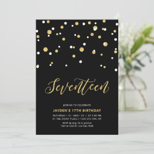 Invitation simple pour un anniversaire de 17 ans s