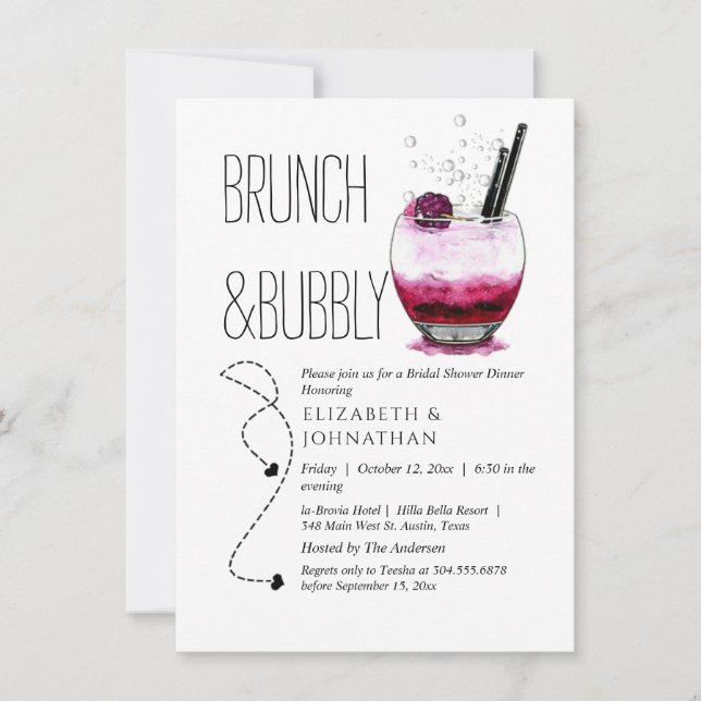 Invitation simple pour un brunch et un cocktail pé (Devant)
