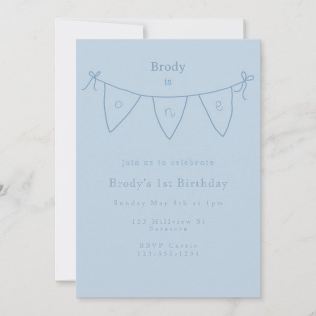 Invitation simple pour un premier anniversaire (Devant)