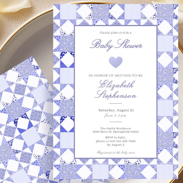 Invitation simple pour une baby shower garçon avec (Créateur téléchargé)