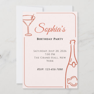 Invitation simple pour une fête d'anniversaire adu