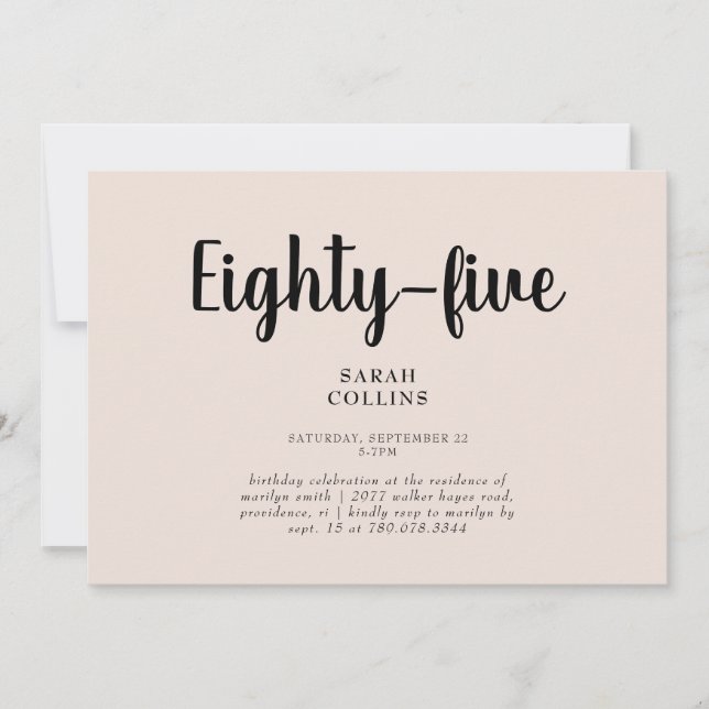 Invitation simple pour une fête d'anniversaire de  (Devant)