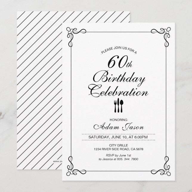 Invitation simple pour une fête d'anniversaire de  (Devant / Derrière)