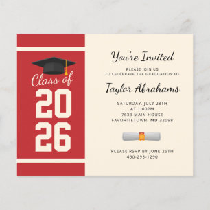 Invitation simple pour une fête de remise des dipl
