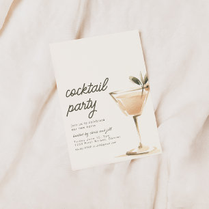 Invitation simple pour une soirée cocktail avec bo
