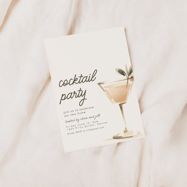 Invitation simple pour une soirée cocktail avec bo (Créateur téléchargé)