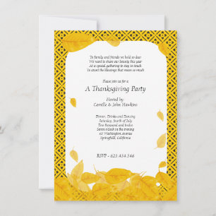 Invitation simple pour une soirée de Thanksgiving