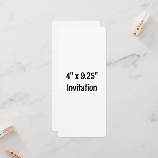 Invitation Simple promotion de marque arrondie 4" x 9,25" (Devant/Arrière en situation)