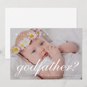 Invitation Simple proposition de parrain écriture blanche Pho