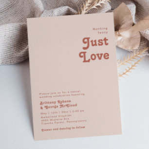 Invitation Simple Retro Vibe Blush Pink Rien De Mariage