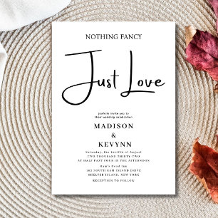 Invitation Simple Rien de fantaisie Juste Amour Mariage
