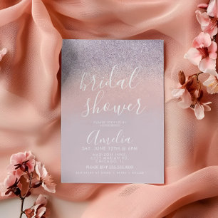 Invitation Simple Rose Gold Fête de Mariage Rose Paillettes