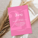 Invitation Simple rose moderne 21e anniversaire<br><div class="desc">Une simple invitation moderne 21ème anniversaire avec une élégante typographie de script de calligraphie et un design minimaliste en rose et blanc.</div>