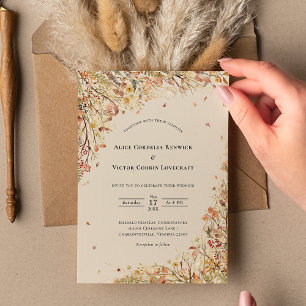Invitation Simple Russe Automne Mariage beige