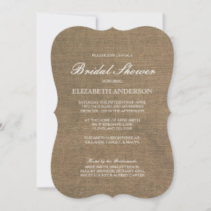 Invitation simple Rustic Burlap