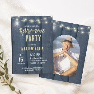Invitation Simple Rustic Lantern Arch Photo Parti de retraite