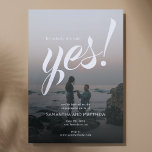 Invitation Simple Rustic She Said Yes Photo Engagement Party<br><div class="desc">Simple Rustic She Said Yes Photo Engagement Party Invitation. Modern and rustic style. Design is an editable template. Just change the photo to your own image. See the collection for other matching items.</div>