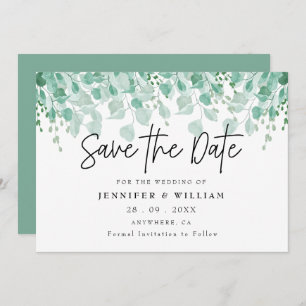 Invitation Simple rustique Sage Green Eucalyptus Enregistrer 