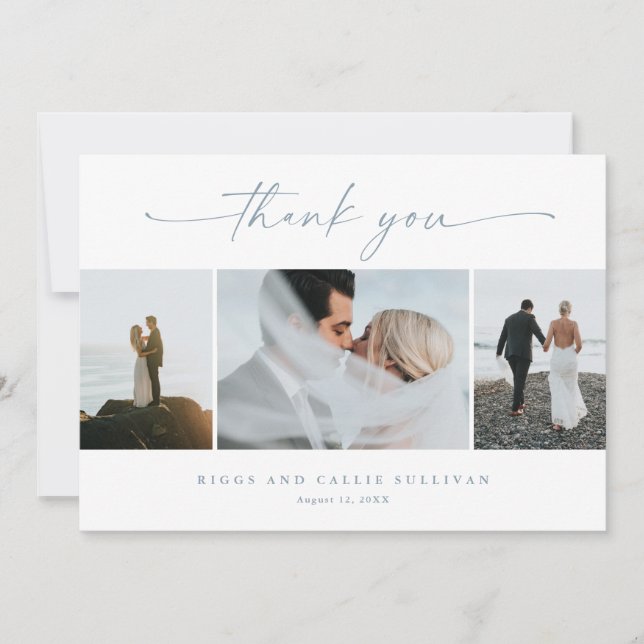 Invitation Simple Script 3  Photo Mariage  (Devant)