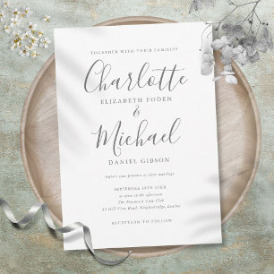 Invitation Simple Script de signature élégant Mariage