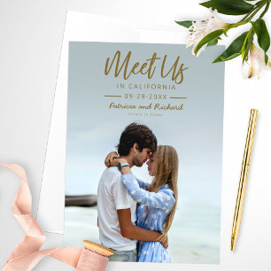 Invitation Simple Script Doré Rencontrons-Nous Dans Enregistr