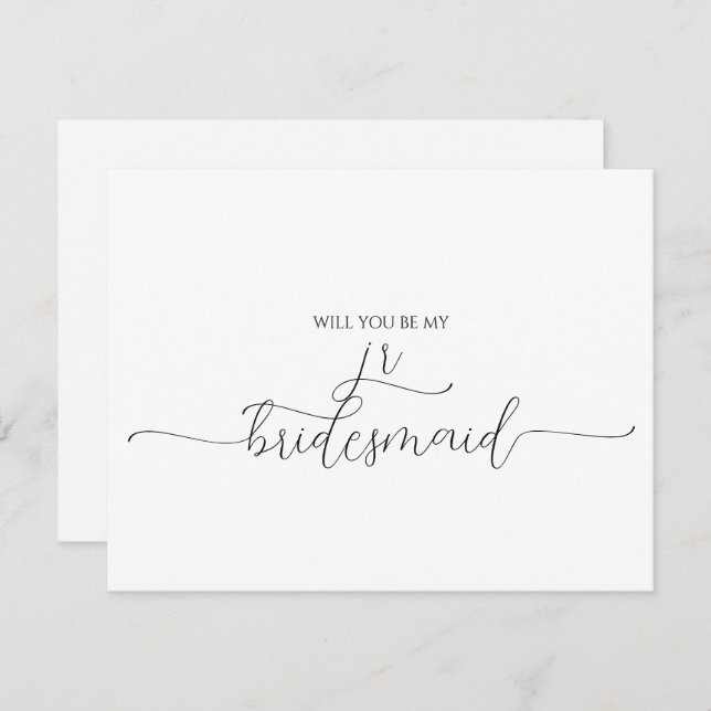 Invitation Simple Script Minimal Junior Bridesmaid Propositio (Devant / Derrière)